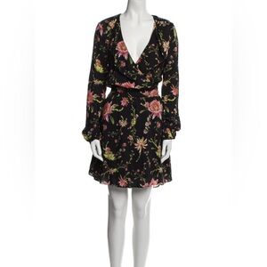 Rachel Zoe Black Floral Long Sleeve Dress